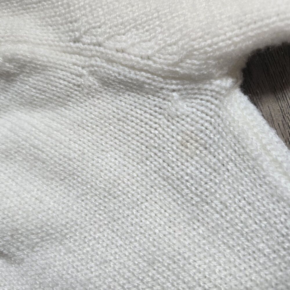 Vintage Izod Lacoste Girls White Knit Puff Sleeve Cardigan Sweater 4T Preppy - Picture 10 of 10